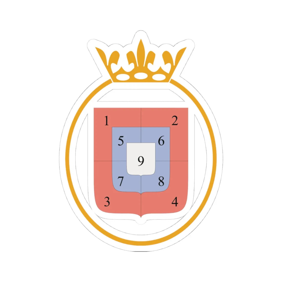 Sigismund Vasa arms diagram (Lithuania) (Coat of Arms) STICKER Vinyl Kiss-Cut Decal 4 Inch White - The Sticker Space