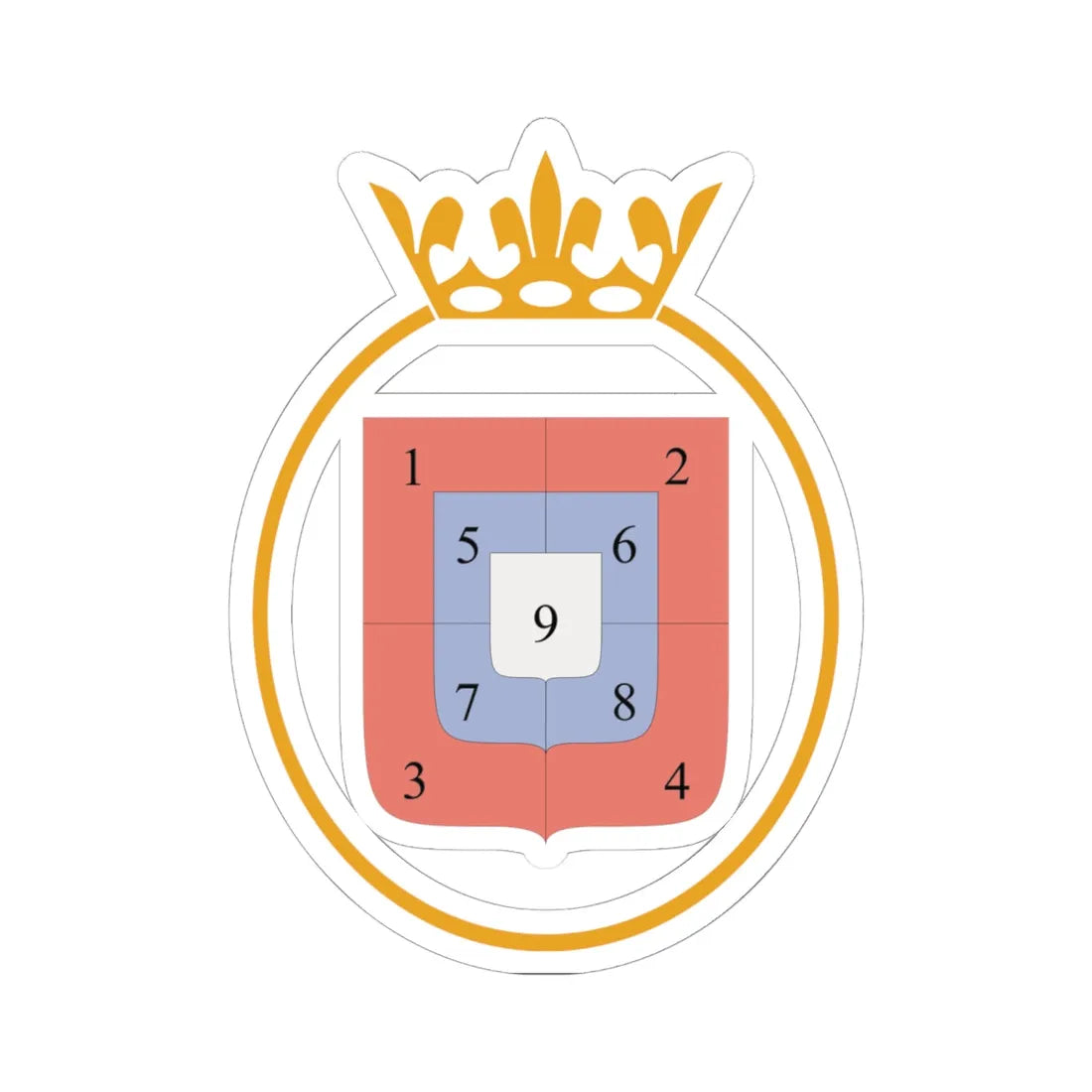 Sigismund Vasa arms diagram (Lithuania) (Coat of Arms) STICKER Vinyl Kiss-Cut Decal 6 Inch White - The Sticker Space