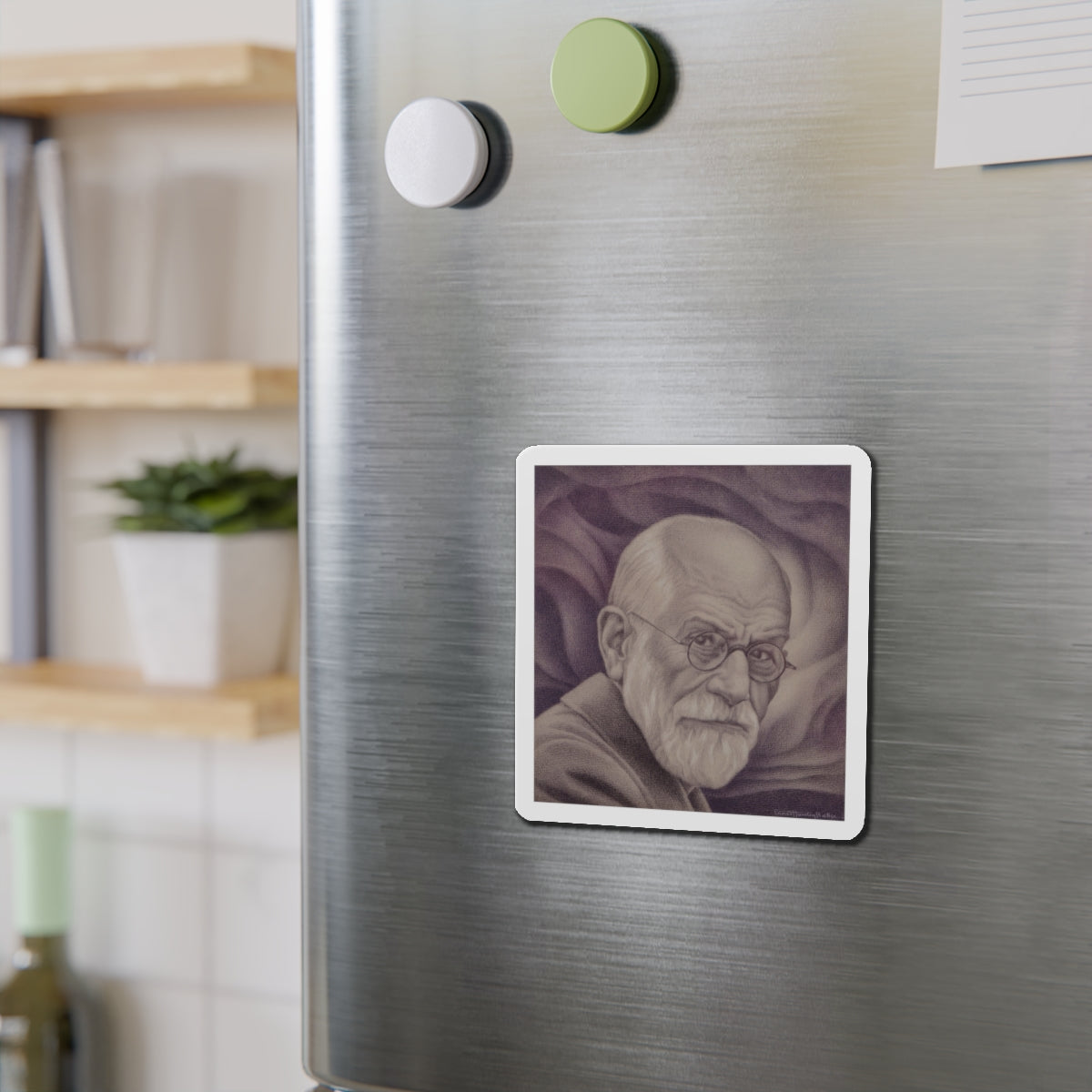 Sigmund Freud, Time magazine cover, June 26, 1939 (Magazine Illustration) Refrigerator Magnet-The Sticker Space