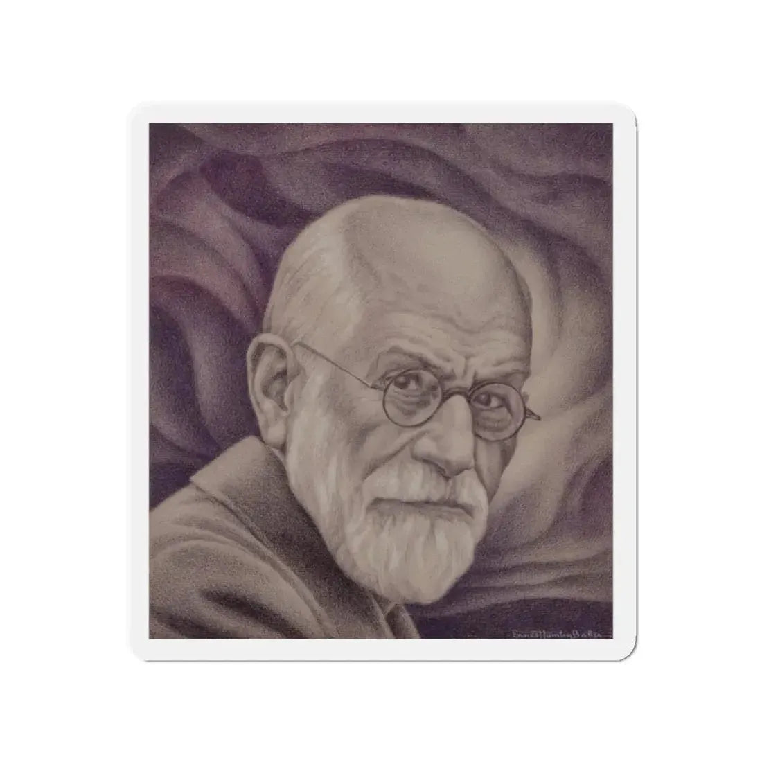 Sigmund Freud, Time magazine cover, June 26, 1939 (Magazine Illustration) Refrigerator Magnet 2 Inch Die-Cut - The Sticker Space