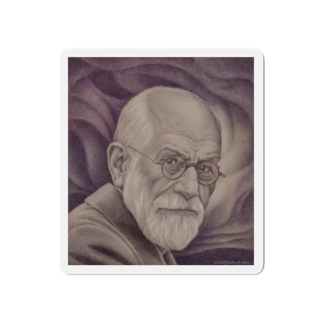 Sigmund Freud, Time magazine cover, June 26, 1939 (Magazine Illustration) Refrigerator Magnet 3 Inch Die-Cut - The Sticker Space