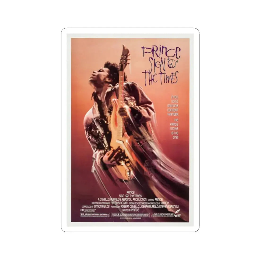 Sign 'o' the Times 1987 Movie Poster - STICKER Vinyl Kiss-Cut Decal 2 Inch White - The Sticker Space