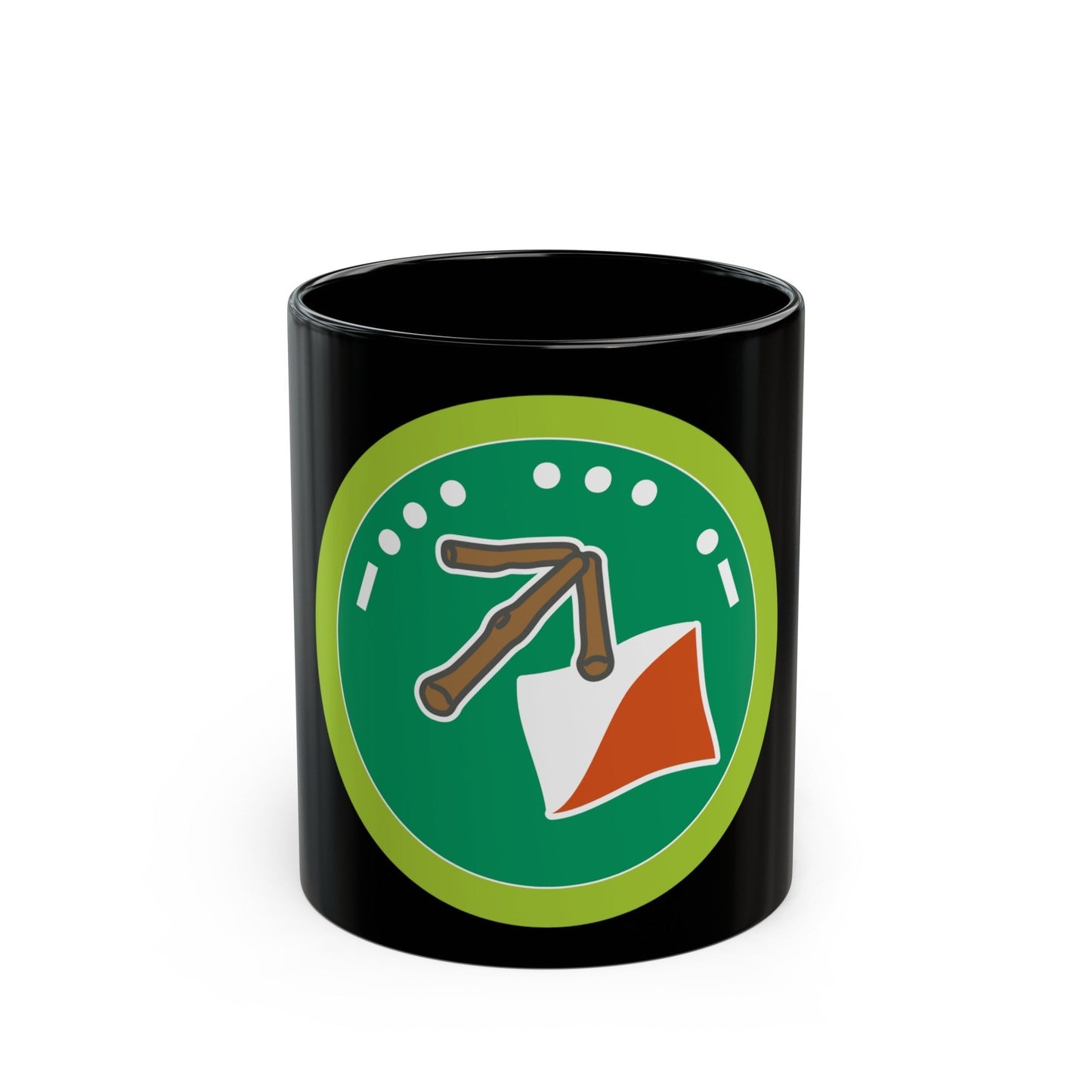 Sign Signal and Codes (Boy Scout Merit Badge) Black Coffee Mug-11oz-The Sticker Space