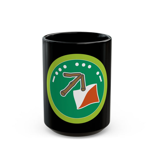 Sign Signal and Codes (Boy Scout Merit Badge) Black Coffee Mug-15oz-The Sticker Space