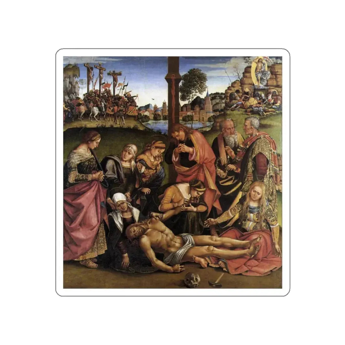 SIGNORELLI, Luca - Lamentation over the Dead Christ (Artwork) STICKER Vinyl Die-Cut Decal White Die-Cut 2 Inch - The Sticker Space
