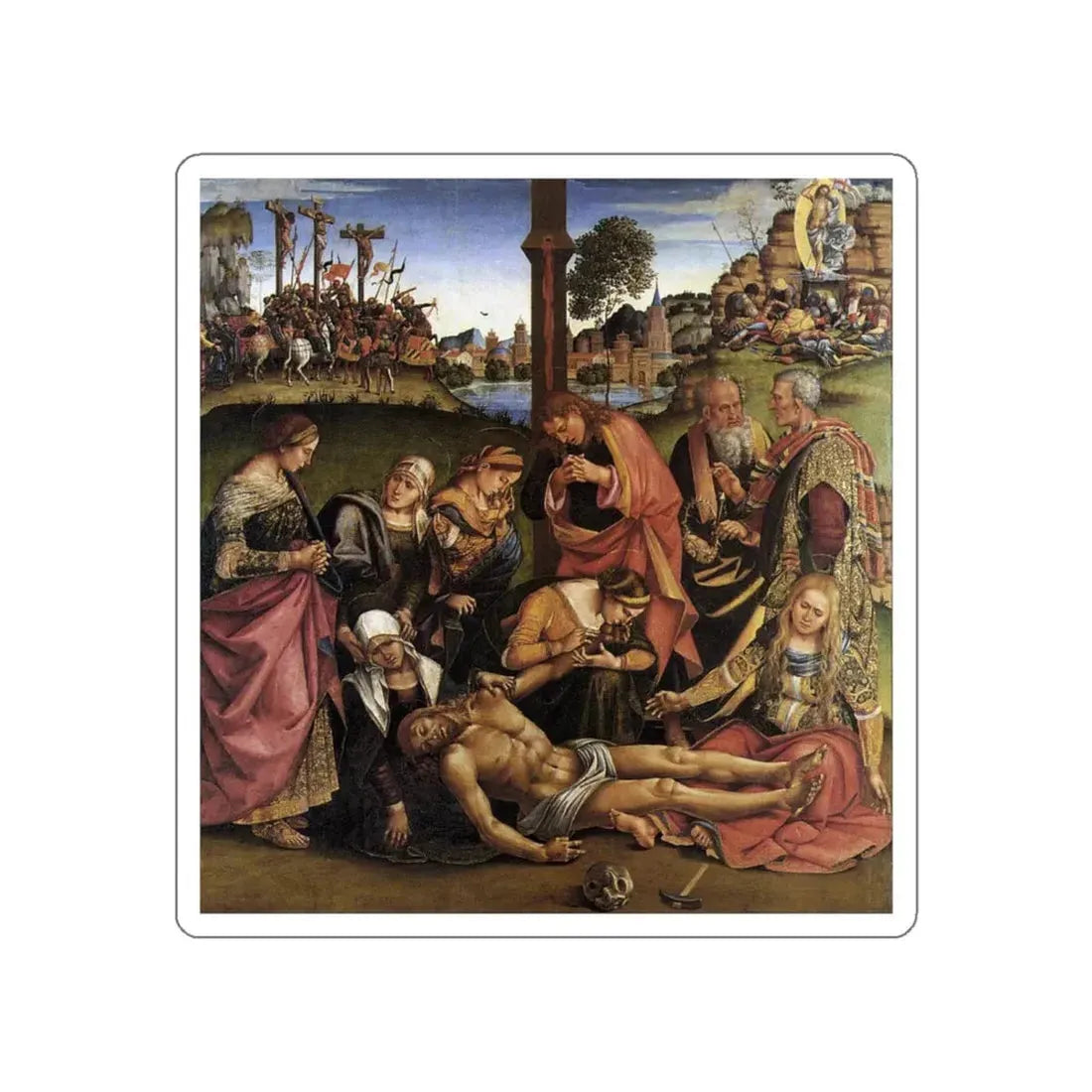 SIGNORELLI, Luca - Lamentation over the Dead Christ (Artwork) STICKER Vinyl Die-Cut Decal White Die-Cut 5 Inch - The Sticker Space