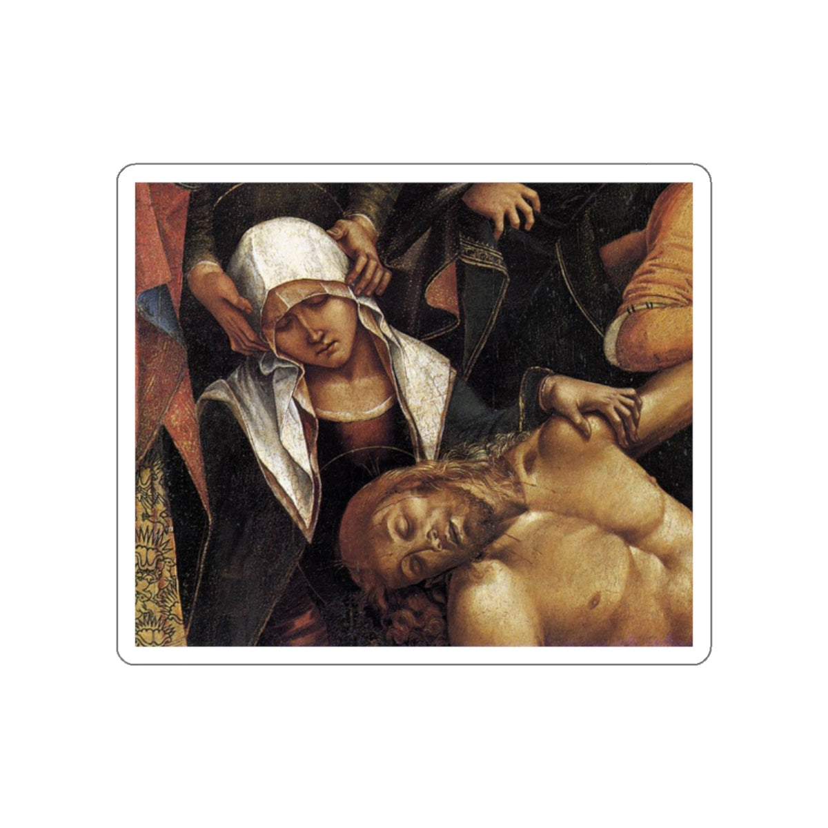 SIGNORELLI, Luca - Lamentation over the Dead Christ (detail) (Artwork) STICKER Vinyl Die-Cut Decal-White-The Sticker Space