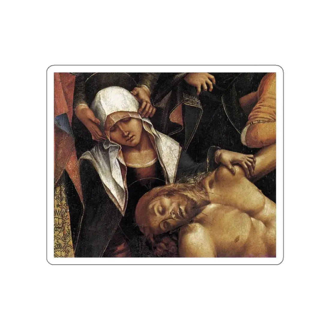 SIGNORELLI, Luca - Lamentation over the Dead Christ (detail) (Artwork) STICKER Vinyl Die-Cut Decal White Die-Cut 3 Inch - The Sticker Space