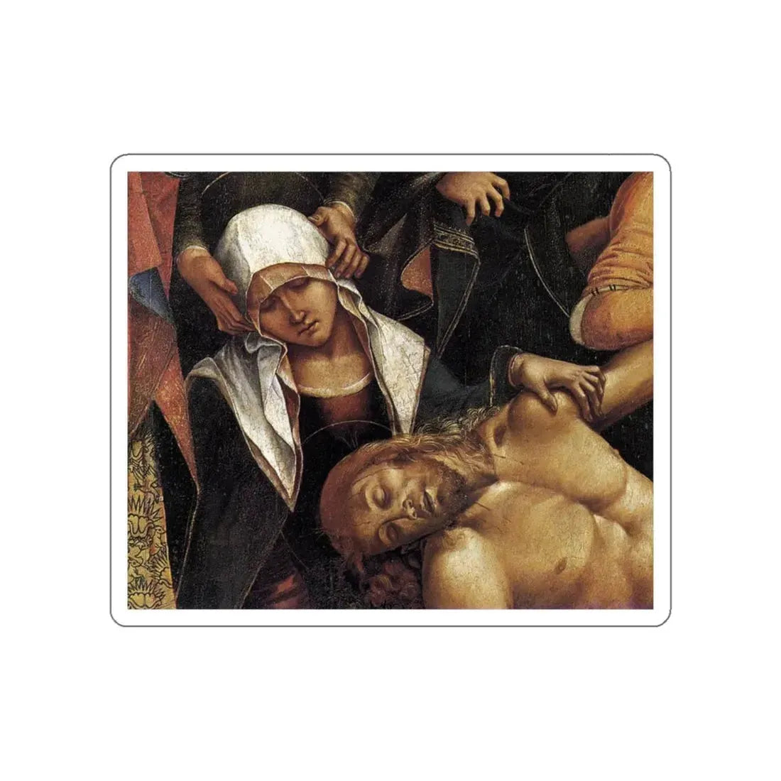 SIGNORELLI, Luca - Lamentation over the Dead Christ (detail) (Artwork) STICKER Vinyl Die-Cut Decal White Die-Cut 5 Inch - The Sticker Space