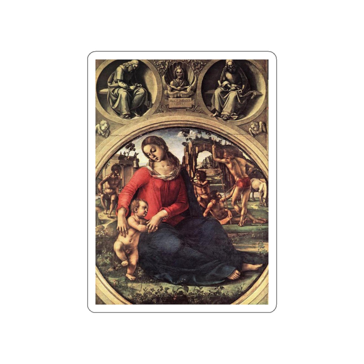 SIGNORELLI, Luca - Madonna and Child (Artwork) STICKER Vinyl Die-Cut Decal-White-The Sticker Space