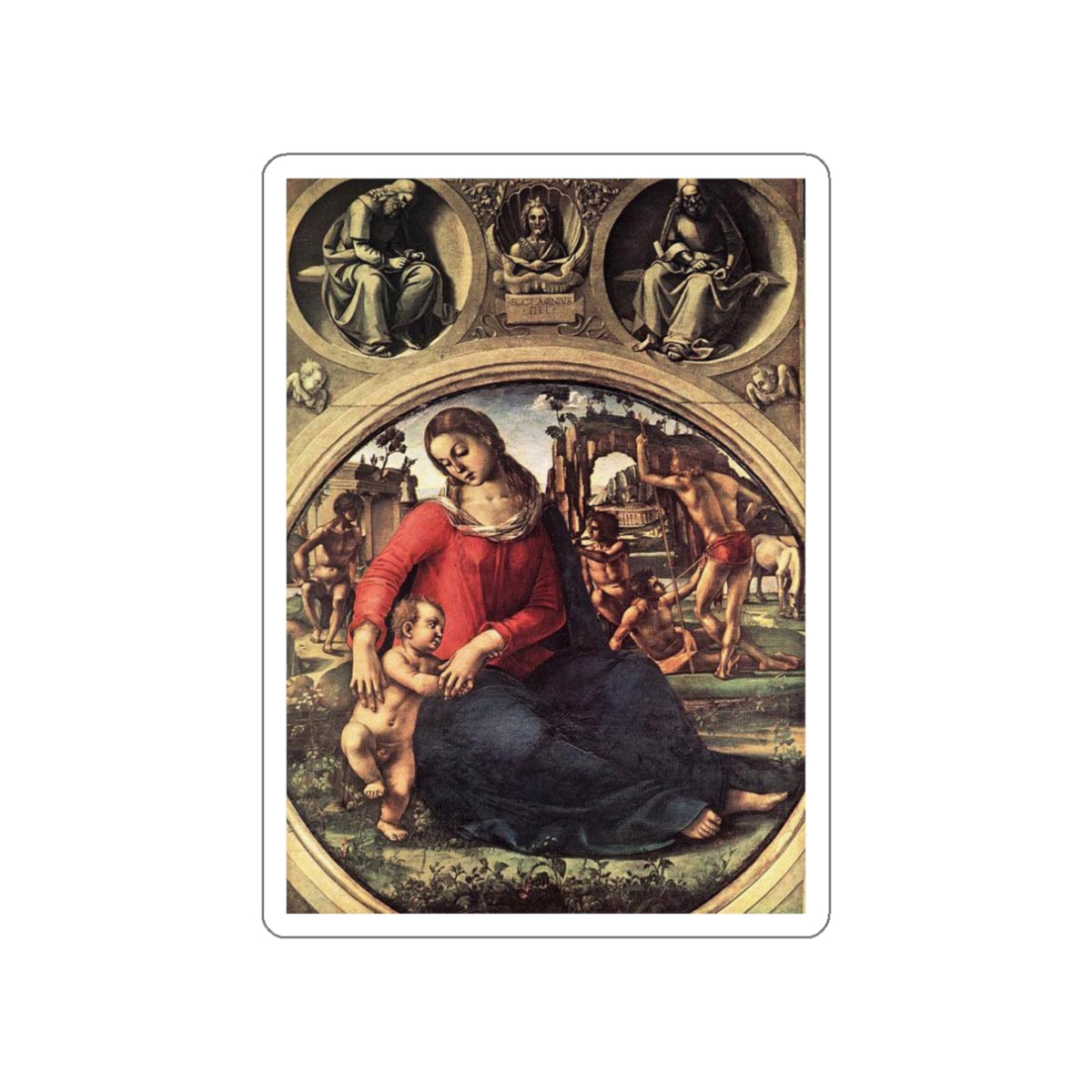 SIGNORELLI, Luca - Madonna and Child (Artwork) STICKER Vinyl Die-Cut Decal-White-The Sticker Space