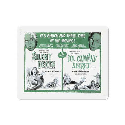 SILENT DEATH + DR.CADMAN'S SECRET (THE BLACK SLEEP) 1956 Movie Poster - Refrigerator Magnet 3 Inch - The Sticker Space