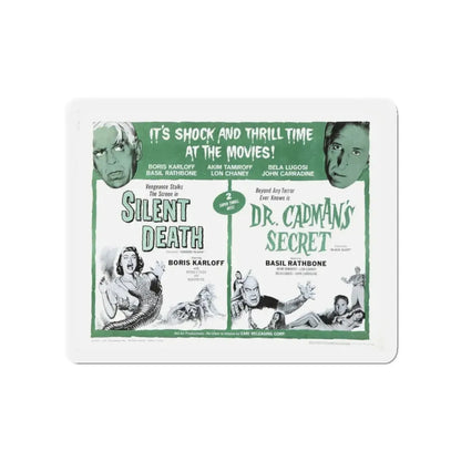 SILENT DEATH + DR.CADMAN'S SECRET (THE BLACK SLEEP) 1956 Movie Poster - Refrigerator Magnet 4 Inch - The Sticker Space
