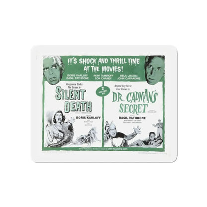SILENT DEATH + DR.CADMAN'S SECRET (THE BLACK SLEEP) 1956 Movie Poster - Refrigerator Magnet 5 Inch - The Sticker Space