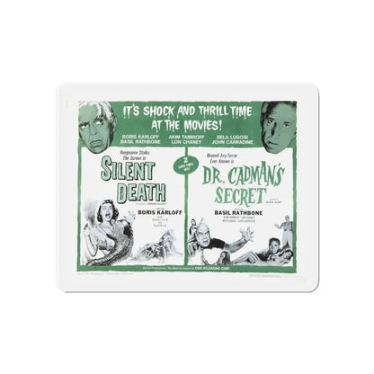 SILENT DEATH + DR.CADMAN'S SECRET (THE BLACK SLEEP) 1956 Movie Poster - Refrigerator Magnet 6 Inch - The Sticker Space