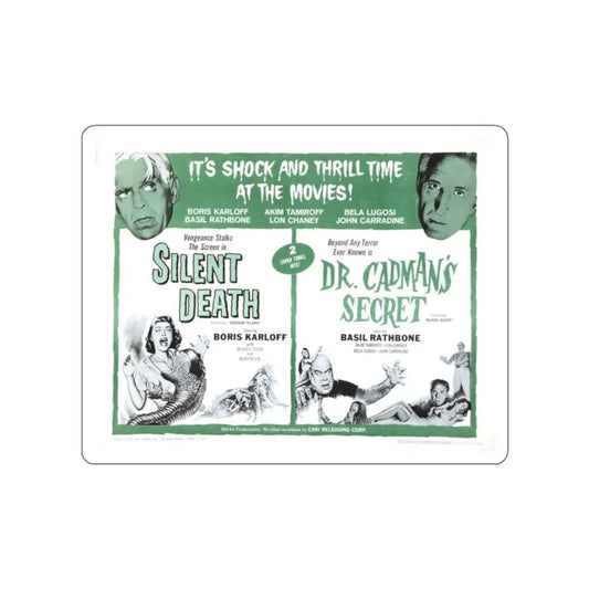 SILENT DEATH + DR.CADMAN'S SECRET (THE BLACK SLEEP) 1956 Movie Poster STICKER Vinyl Die-Cut Decal 2 Inch - The Sticker Space