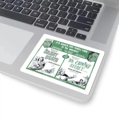 SILENT DEATH + DR.CADMAN'S SECRET (THE BLACK SLEEP) 1956 Movie Poster - STICKER Vinyl Kiss-Cut Decal - The Sticker Space