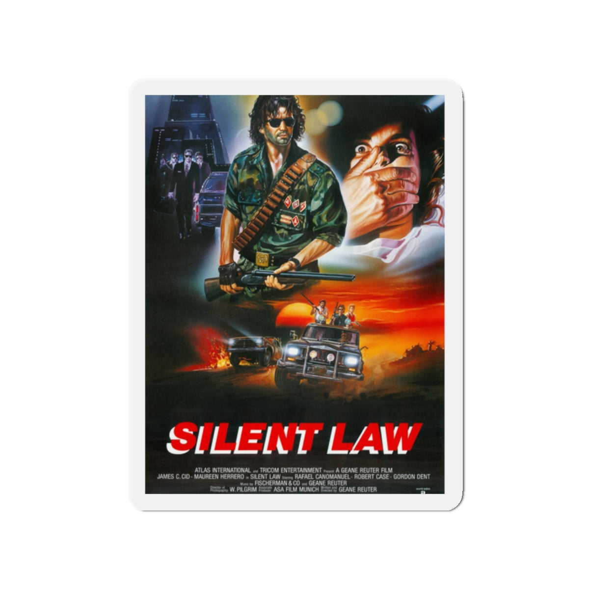 SILENT LAW 1988 Movie Poster - Refrigerator Magnet-2" x 2"-The Sticker Space