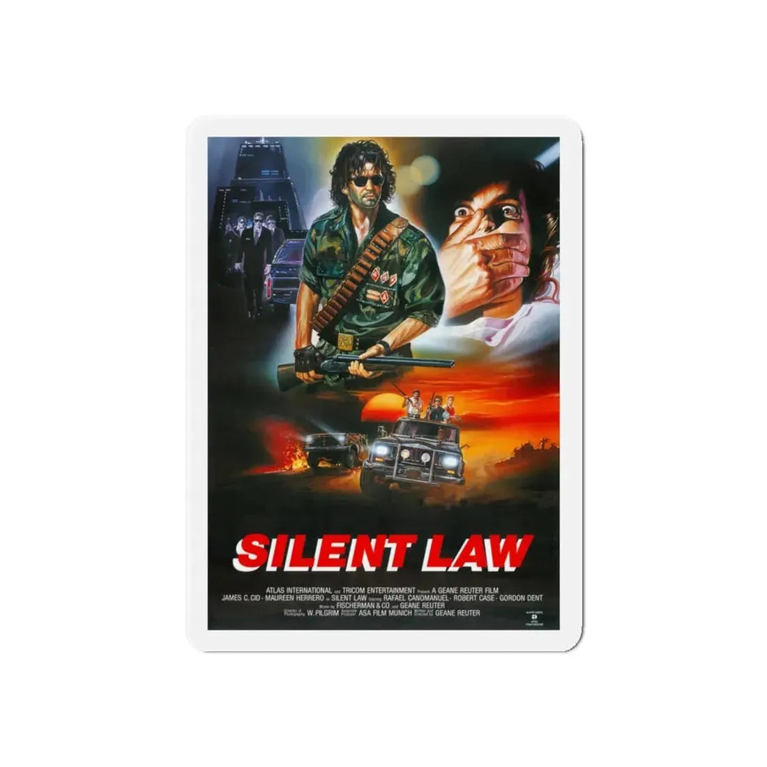 SILENT LAW 1988 Movie Poster - Refrigerator Magnet 6 Inch - The Sticker Space