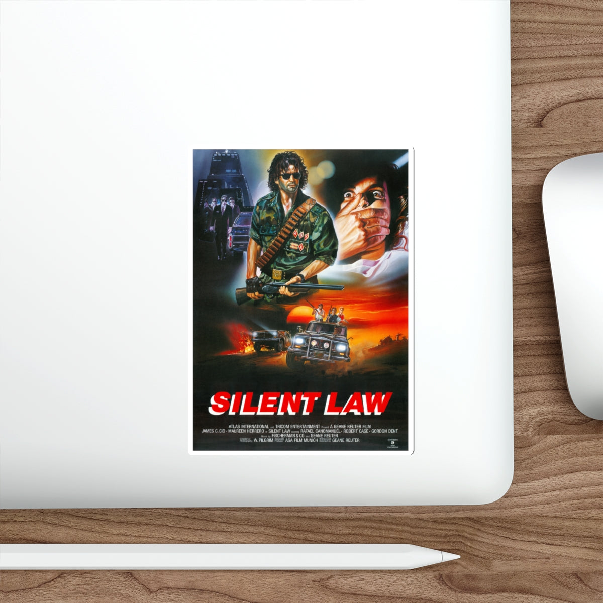 SILENT LAW 1988 Movie Poster STICKER Vinyl Die-Cut Decal-The Sticker Space