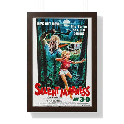 SILENT MADNESS 1984 - Framed Movie Poster 16″ x 24″ Walnut - The Sticker Space
