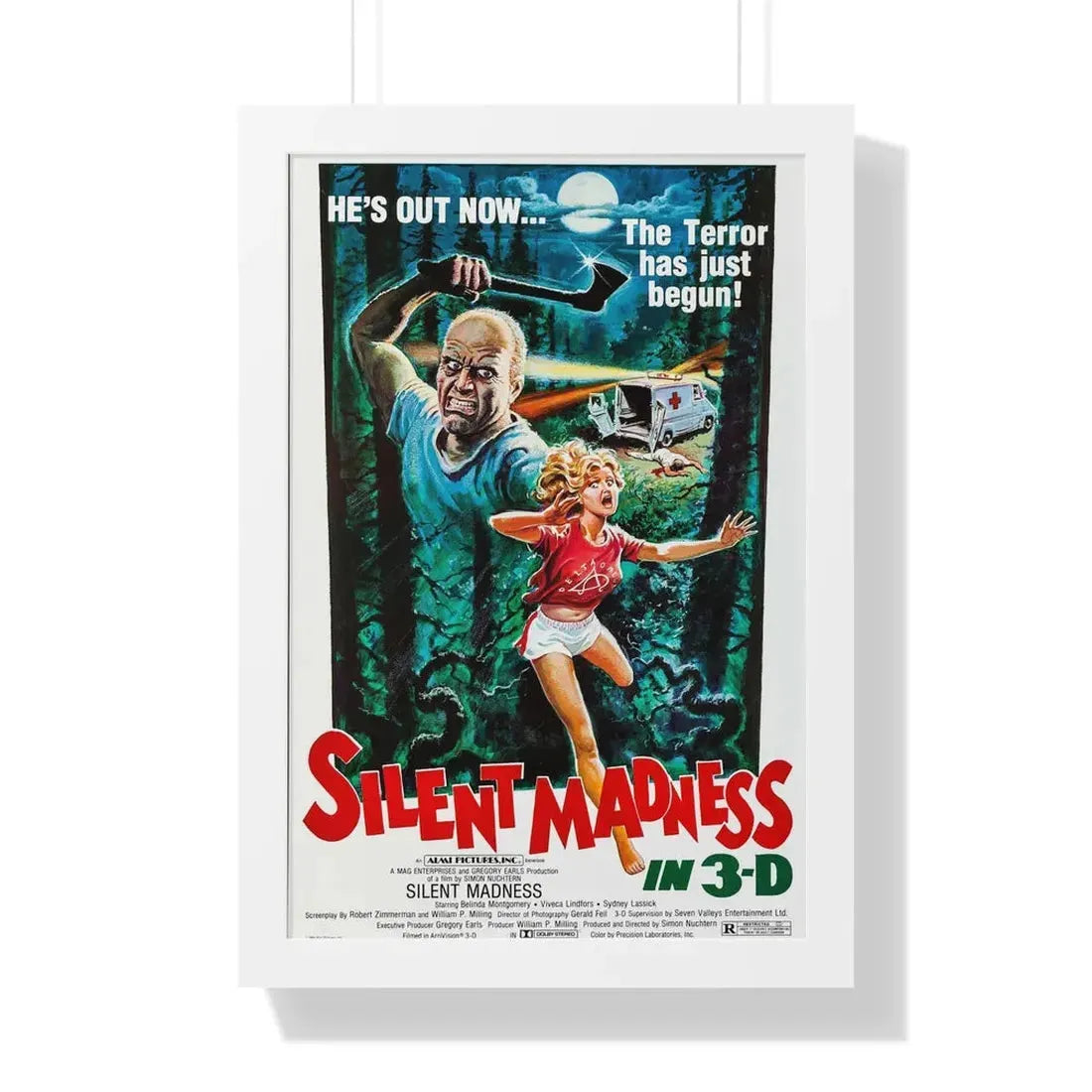 SILENT MADNESS 1984 - Framed Movie Poster 16″ x 24″ White - The Sticker Space
