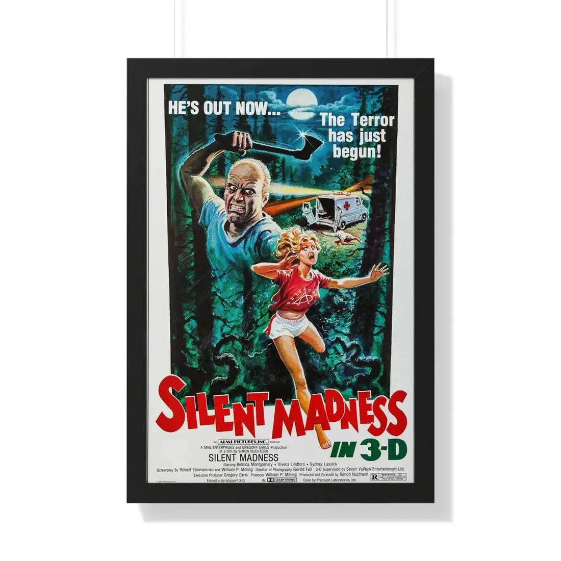 SILENT MADNESS 1984 - Framed Movie Poster 20" x 30" Black - The Sticker Space
