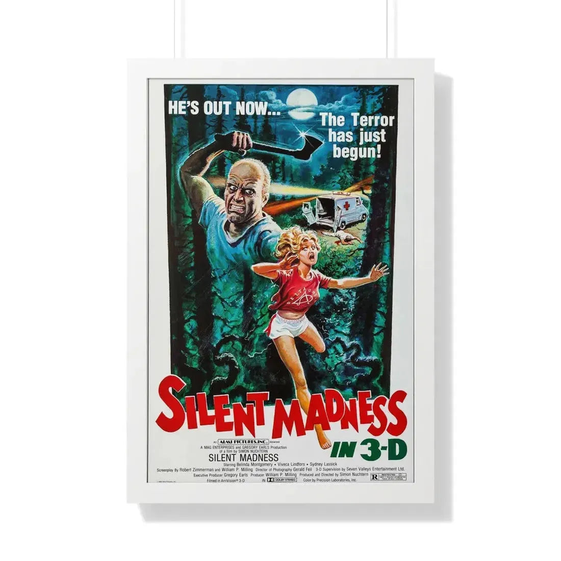 SILENT MADNESS 1984 - Framed Movie Poster 20" x 30" White - The Sticker Space