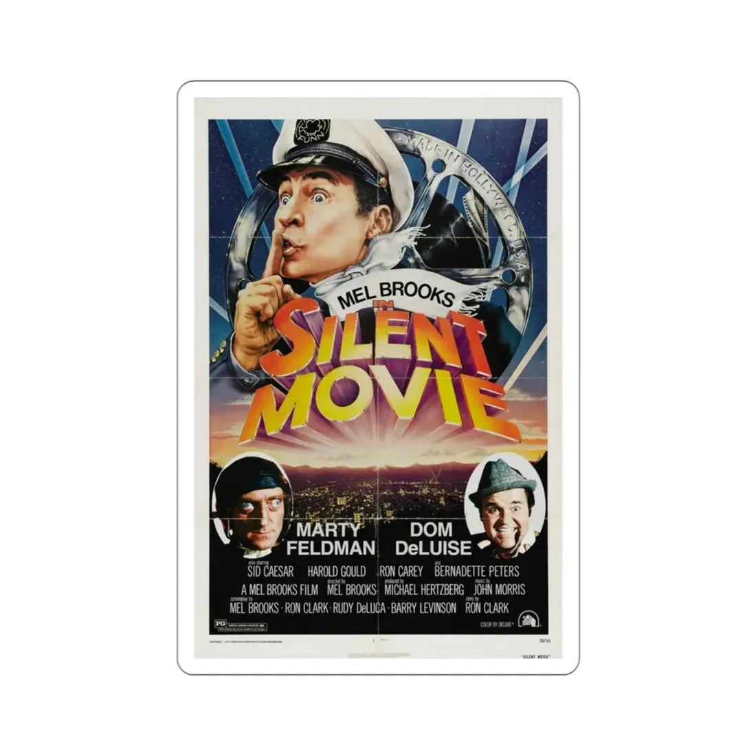 Silent Movie 1976 Movie Poster STICKER Vinyl Die-Cut Decal 3 Inch - The Sticker Space