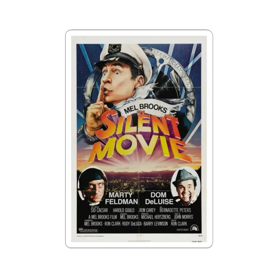 Silent Movie 1976 Movie Poster - STICKER Vinyl Kiss-Cut Decal 2 Inch White - The Sticker Space