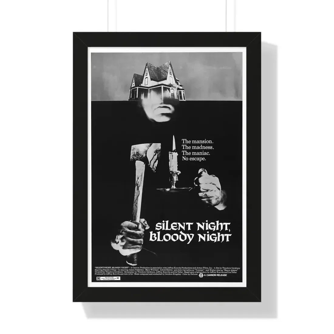 SILENT NIGHT, BLOODY NIGHT 1972 - Framed Movie Poster 16″ x 24″ Black - The Sticker Space