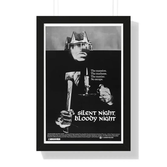 SILENT NIGHT, BLOODY NIGHT 1972 - Framed Movie Poster 16″ x 24″ Black - The Sticker Space