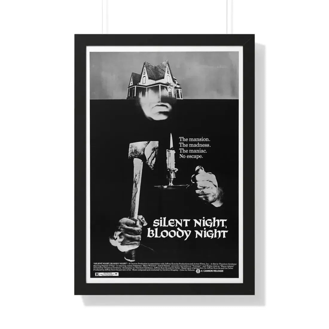 SILENT NIGHT, BLOODY NIGHT 1972 - Framed Movie Poster 20" x 30" Black - The Sticker Space