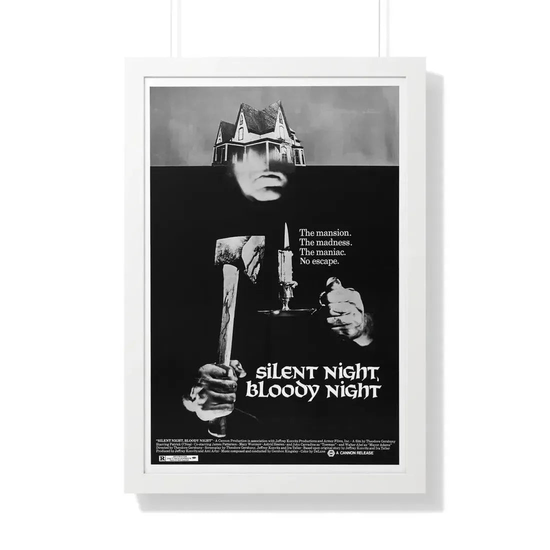 SILENT NIGHT, BLOODY NIGHT 1972 - Framed Movie Poster 20" x 30" White - The Sticker Space