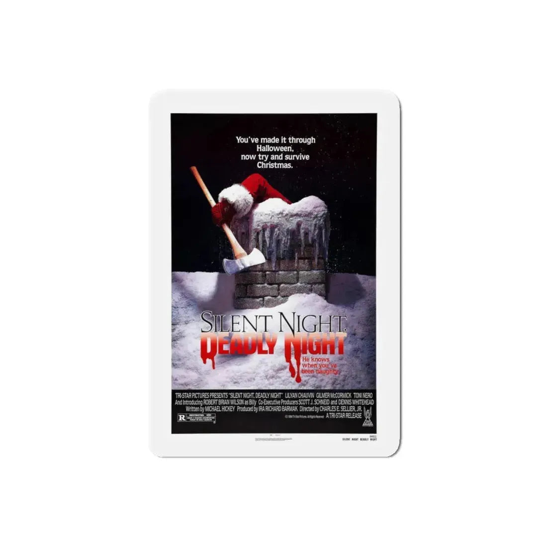 SILENT NIGHT, DEADLY NIGHT 1984 Movie Poster - Refrigerator Magnet 6 Inch Die-Cut - The Sticker Space