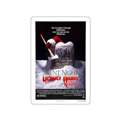SILENT NIGHT, DEADLY NIGHT 1984 Movie Poster STICKER Vinyl Die-Cut Decal 4 Inch - The Sticker Space