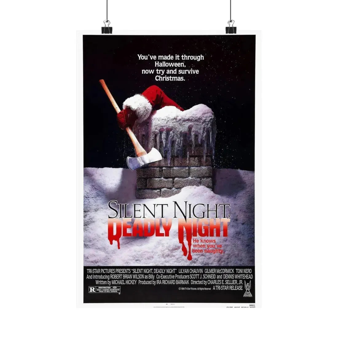 SILENT NIGHT, DEADLY NIGHT 1984 - Paper Movie Poster 12″ x 18″ Matte - The Sticker Space