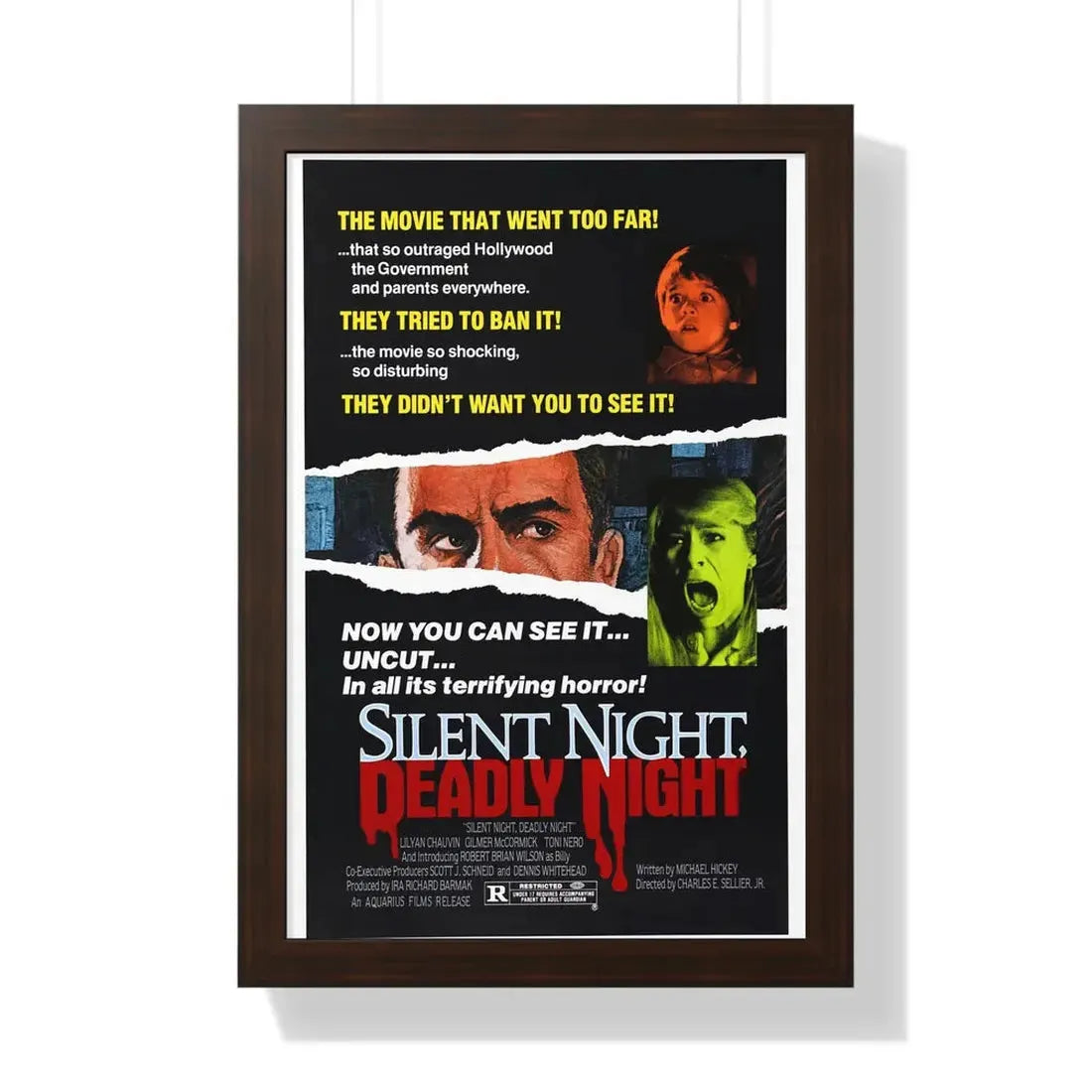 SILENT NIGHT, DEADLY NIGHT (2) 1984 - Framed Movie Poster 16″ x 24″ Walnut - The Sticker Space