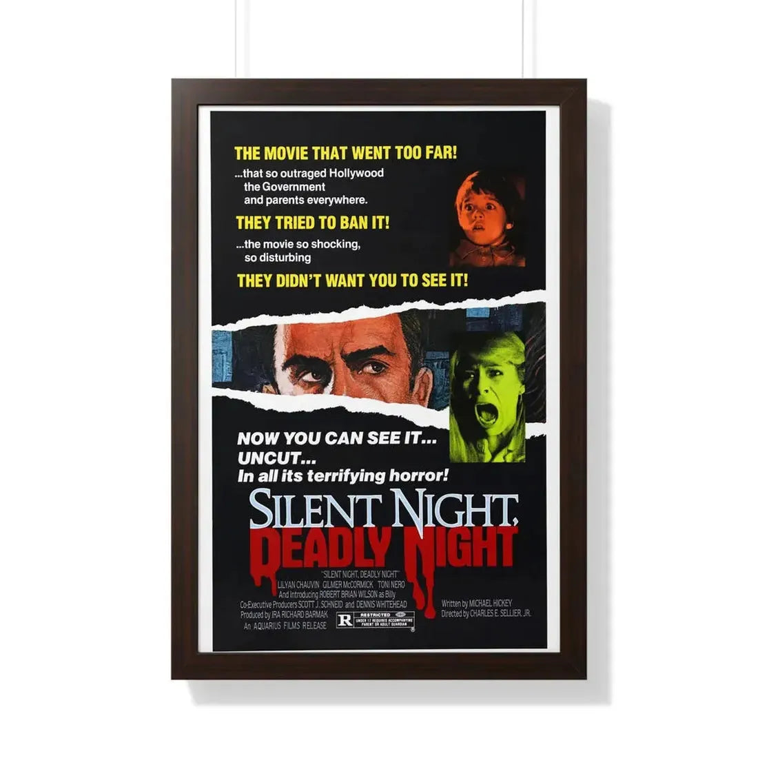 SILENT NIGHT, DEADLY NIGHT (2) 1984 - Framed Movie Poster 20" x 30" Walnut - The Sticker Space