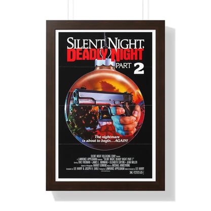 SILENT NIGHT, DEADLY NIGHT PART 2 1987 - Framed Movie Poster 16″ x 24″ Walnut - The Sticker Space