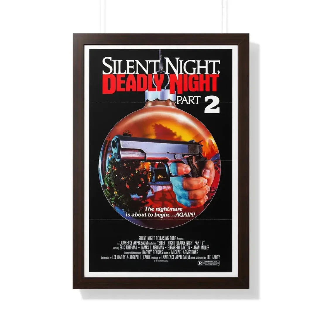 SILENT NIGHT, DEADLY NIGHT PART 2 1987 - Framed Movie Poster 20" x 30" Walnut - The Sticker Space