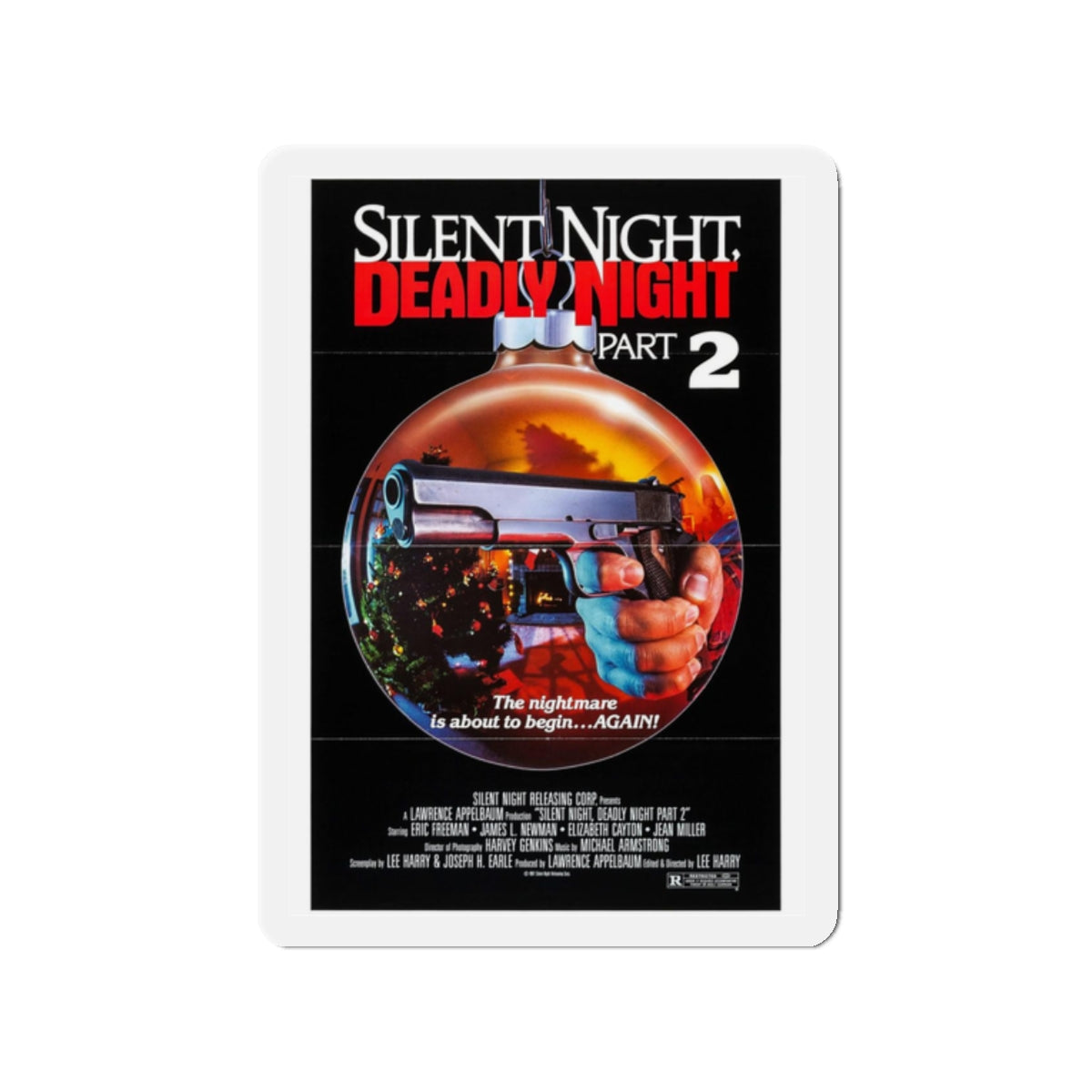 SILENT NIGHT, DEADLY NIGHT PART 2 1987 Movie Poster - Refrigerator Magnet-2" x 2"-The Sticker Space