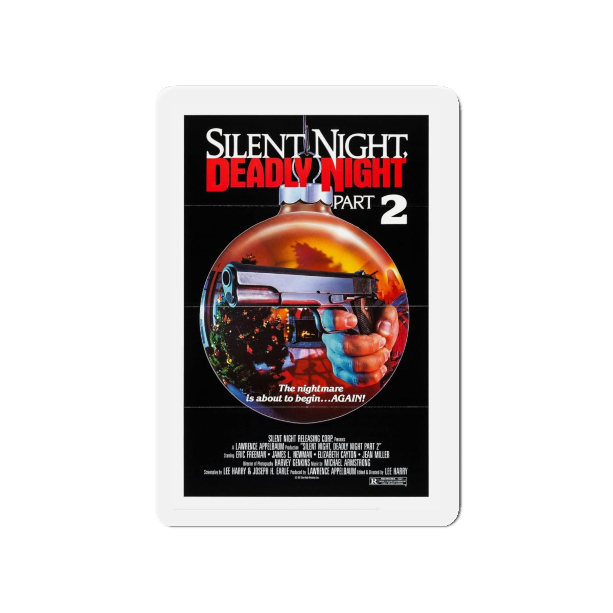 SILENT NIGHT, DEADLY NIGHT PART 2 1987 Movie Poster - Refrigerator Magnet-4" x 4"-The Sticker Space