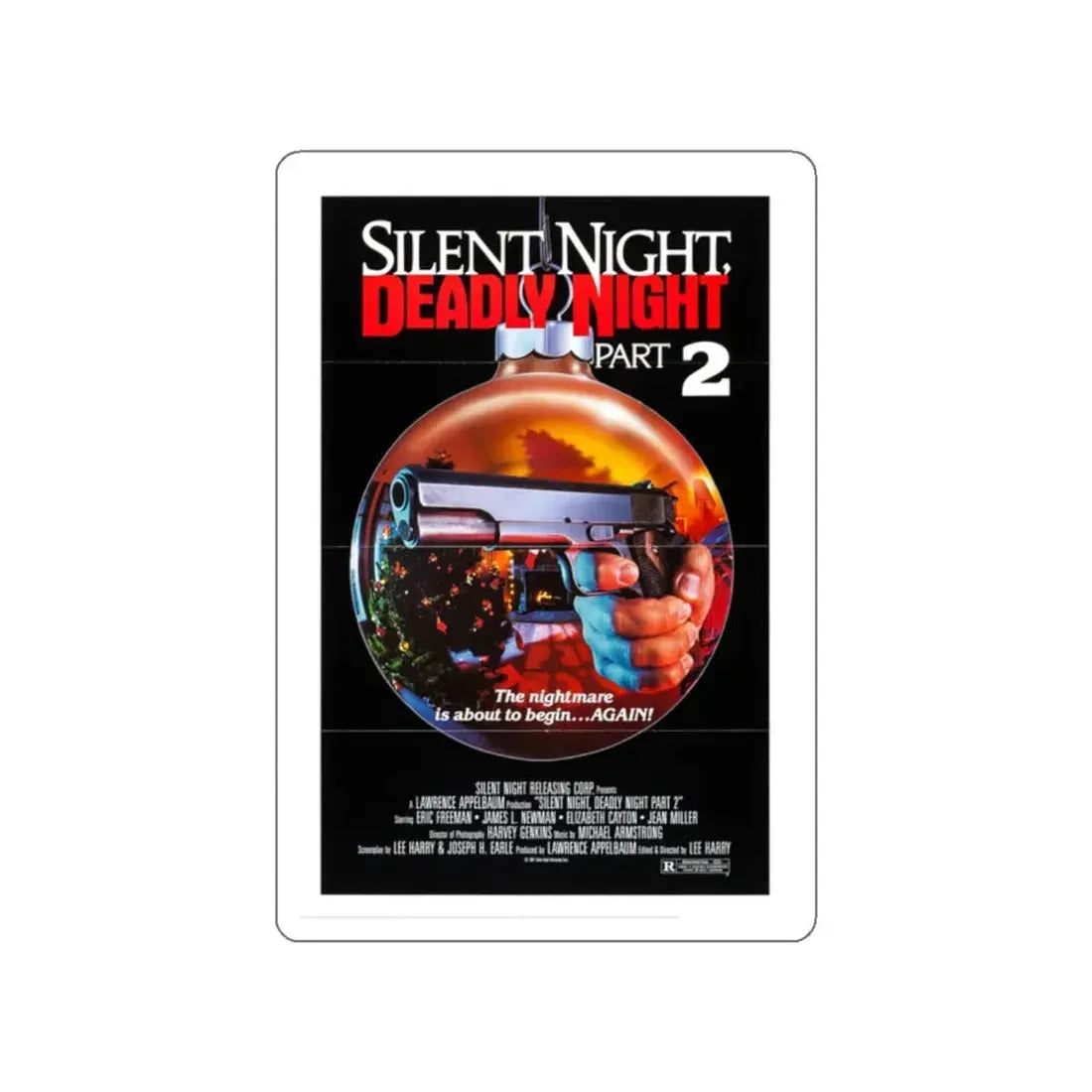 SILENT NIGHT, DEADLY NIGHT PART 2 1987 Movie Poster STICKER Vinyl Die-Cut Decal 2 Inch - The Sticker Space