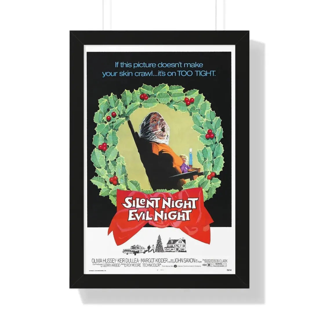 SILENT NIGHT, EVIL NIGHT (BLACK CHRISTMAS) 1974 - Framed Movie Poster 16″ x 24″ Black - The Sticker Space