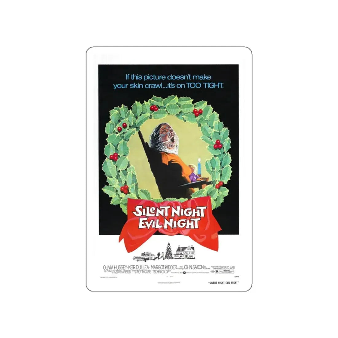 SILENT NIGHT, EVIL NIGHT (BLACK CHRISTMAS) 1974 Movie Poster STICKER Vinyl Die-Cut Decal 3 Inch - The Sticker Space