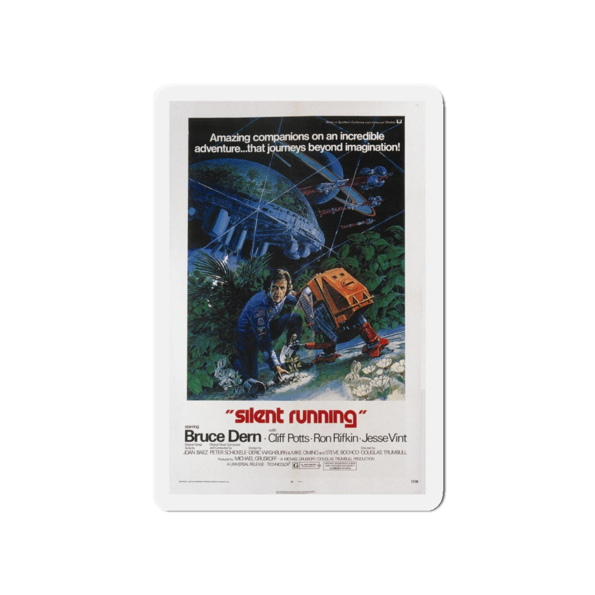 SILENT RUNNING 1972 Movie Poster - Refrigerator Magnet-4" x 4"-The Sticker Space