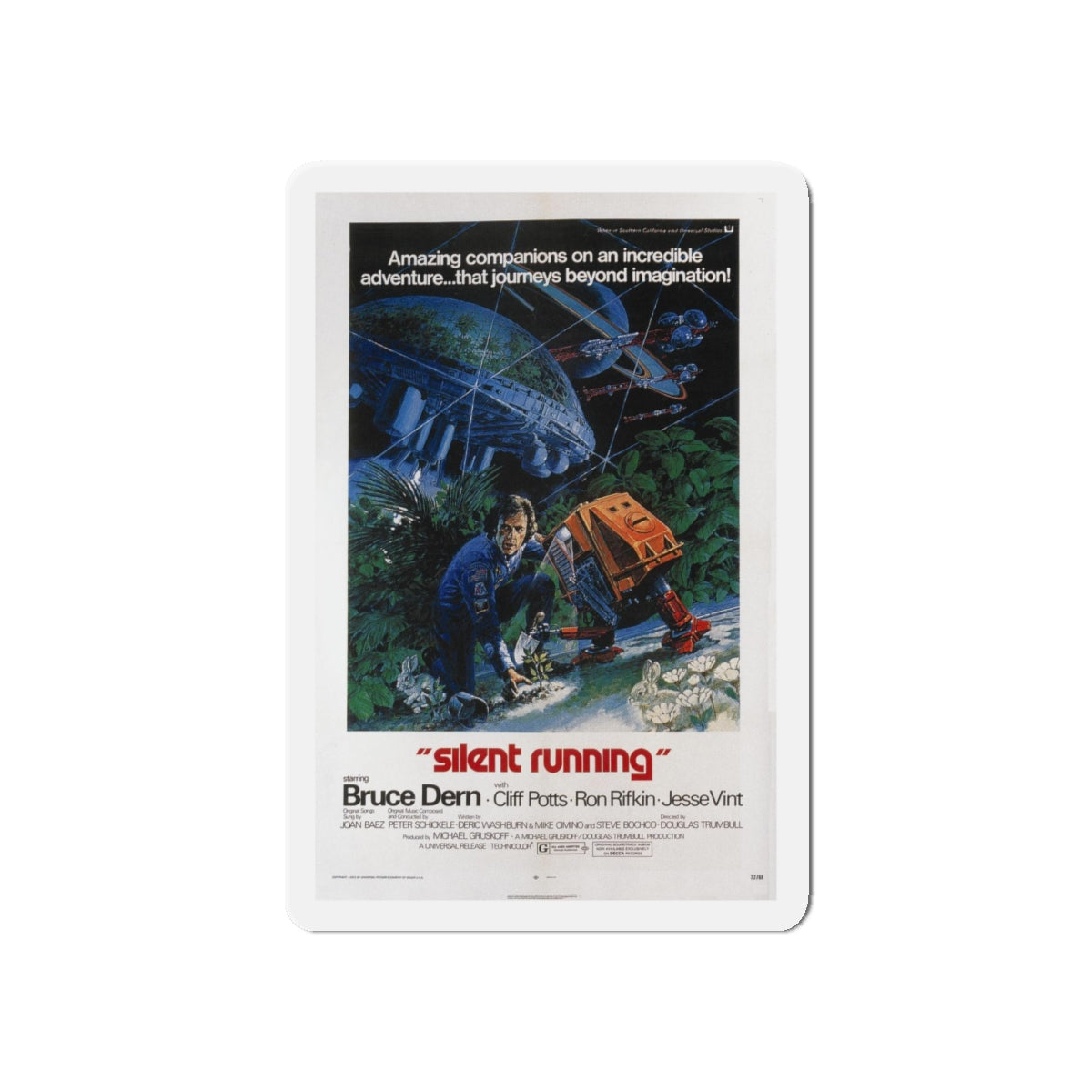 SILENT RUNNING 1972 Movie Poster - Refrigerator Magnet-5" x 5"-The Sticker Space