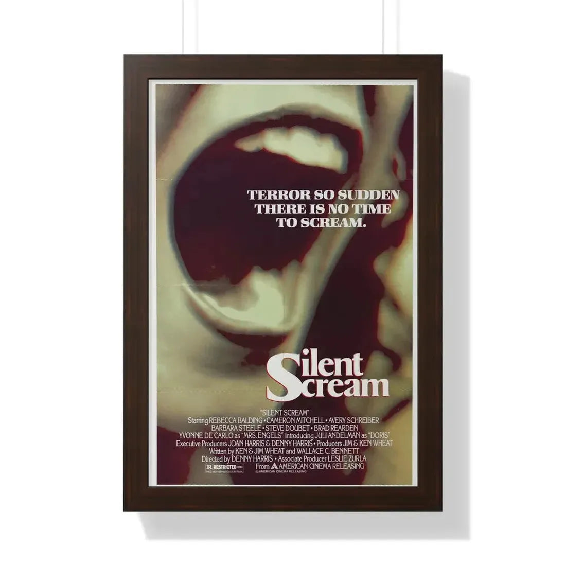 SILENT SCREAM 1980 - Framed Movie Poster 16″ x 24″ Walnut - The Sticker Space