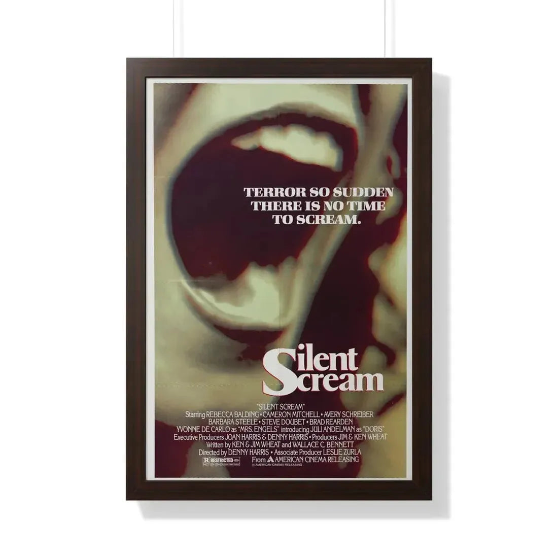 SILENT SCREAM 1980 - Framed Movie Poster 20" x 30" Walnut - The Sticker Space